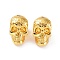Brass Beads, Cadmium Free & Nickel Free & Lead Free, Skull, Golden, 11x8x6mm, Hole: 1.6mm