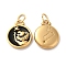 Ion Plating(IP) 304 Stainless Steel Enamel Pendants, with Jump Ring, Flat Round with Constellation, Golden, Leo, 20.5x17x2.5~3.5mm, Hole: 4x6mm