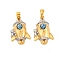 Brass Resin Pendants, with Clear Cubic Zirconia, Long-Lasting Plated, Cadmium Free & Lead Free, Rack Plating, Rocket, Real 18K Gold Plated, 21.5x13.5x7mm, Hole: 5mm