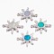 Synthetic Opal Links connectors, with Brass Findings, Sun, Platinum, Mixed Color, 18x13x2mm, Hole: 1mm