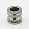 Tarnish Resistant 201 Stainless Steel Large Hole Column Textured Beads, Grooved Beads, Stainless Steel Color, 10x9mm, Hole: 6mm
