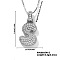 Elegant Brass Micro Pave Clear Cubic Zirconia 3D Initial Necklaces, Perfect Gift for Her, Platinum, Letter S, 15.75 inch(40cm)