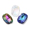 Pointed Back Glass Rhinestone Pendants, Faceted, Rectangle Charm, Mixed Color, 19x14.5x8~8.5mm, Hole: 1.5~1.6mm