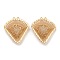 Rack Plating Brass Hollow Pendants, Fan Charms, Cadmium Free & Nickel Free & Lead Free, Light Gold, 28x25.5x4.5mm, Hole: 1mm