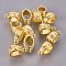 Tibetan Style Alloy Tube Bails, Loop Bails, Bail Beads, Lead Free and Cadmium Free, Golden, about 14mm long, 7.5mm wide, 9mm thick, hole: 1.5mm