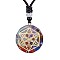 Orgonite Chakra Natural & Synthetic Mixed Stone Pendant Necklaces, Nylon Thread Necklace for Women, Flat Round, Hexagon, 25.59 inch(65cm)