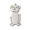 Non-Tarnish 304 Stainless Steel Pendants, Laser Cut, Dog Charm, Stainless Steel Color, 39.5x18x1.5mm, Hole: 1.5mm