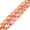 Imitation Jade Glass Beads Strands, AB Color Plated, Faceted, Teardrop, Dark Orange, 9x6x4.5mm, Hole: 1.2mm, about 58pcs/strand, 20.67''(52.5cm)
