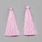Nylon Tassel Big Pendant Decorations, Pearl Pink, 65~70x8~10mm
