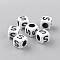 Opaque Acrylic Beads, Letter Style, Cube, Letter.S, 6x6x6mm, Hole: 3mm, about 3000pcs/500g