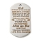Non-Tarnish 201 Stainless Steel Pendants, Praise Message Charms, Oval with Word Charms, Stainless Steel Color, 49x28x2mm, Hole: 3mm