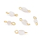 Natural White Moonstone Links Connectors, with Golden Iron Findings, Nuggets, 14~18x5~8x4~6mm, Hole: 1.5mm & 2~3mm