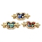 Rack Plating Brass Micro Pave Clear Cubic Zirconia Butterfly Links Connector Charms, with Enamel & Shell, Real 18K Gold Plated, Long-Lasting Plated, Lead Free & Cadmium Free, Mixed Color, 11x28x4mm, Hole: 1.2mm