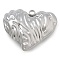 Anti-Tarnish 304 Stainless Steel Pendants, Heart Charm, Stainless Steel Color, 30x35x9.5mm, Hole: 3mm