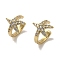 Rack Plating Brass Micro Pave Cubic Zirconia Cuff Earrings, Long-Lasting Plated, Lead Free & Cadmium Free, Starfish, Clear, 12x9.5mm