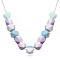 Bohemia Style Silicone Pendant Necklaces, with Rope Chain, Geometric, Colorful, 33.46 inch(85cm)