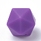Food Grade Eco-Friendly Silicone Focal Beads, Icosahedron, Purple, 16.5x16.5x16.5mm, Hole: 2mm
