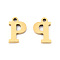 201 Stainless Steel Charms, Alphabet, Letter.P, 8.5x5.5x1mm, Hole: 1mm