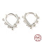 Heart 925 Sterling Silver Hoop Earring Findings, with Horizontal Loop, Silver, 20 Gauge, 14.5x13.5x2mm, Hole: 0.8mm, Pin: 0.8mm