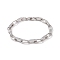 Clear Cubic Zirconia Oval Link Chain Bracelet, Brass Jewelry for Women, Platinum, 7-3/4 inch(19.8cm)