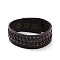 Vintage Cowhide Leather Braided Cord Bracelet for Men, Hollow Wide Band Bracelet with Iron & Alloy Snap Button, Antique Golden, Brown, 9-1/4 inch(23.5cm)