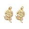 Rack Plating Brass Micro Pave Cubic Zirconia Pendants, with Jump Ring, Long-Lasting Plated, Lead Free & Cadmium Free, Sunflower, Real 18K Gold Plated, 18.5x11x2mm, Hole: 3mm