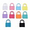 Spray Painted Alloy Pendants, Cadmium Free & Lead Free, Lock, Mixed Color, 23x15.5x4mm, Hole: 8.5x9mm