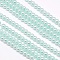 Eco-Friendly Dyed Glass Pearl Round Beads Strands, Grade A, Cotton Cord Threaded, Pale Turquoise, 4~4.5mm, Hole: 0.7~1.1mm, about 104pcs/strand, 15 inch