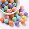 Opaque Acrylic Beads, Round, Mixed Color, 20x19mm, Hole: 3mm, about 111pcs/500g