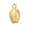 304 Stainless Steel Charms, Ion Plating(IP, Bud Charm, Real 14K Gold Plated, 10x5.5x5mm, Hole: 1.2mm