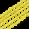 Imitate Austrian Crystal Frosted Glass Beads Strands, Grade AA, Faceted, Bicone, Yellow, 4x4mm, Hole: 1mm, about 80~85pcs/strand, 30~32cm