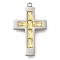 304 Stainless Steel Rhinestone Charms, Cross Charm, Stainless Steel Color, Light Topaz, 24.5x15x3mm, Hole: 1.2mm