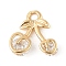 Brass Micro Pave Cubic Zirconia Pendants, Cadmium Free & Nickel Free & Lead Free, Cherry Charms, Real 18K Gold Plated, Clear, 10.5x10.5x3.5mm, Hole: 1.6mm