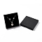 Paper with Sponge Mat Necklace Boxes, Square, Black, 9x9x1.6cm, Inner Diameter: 8.3x8.3x1cm