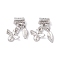 Brass Pendants, Cadmium Free & Nickel Free & Lead Free, Bees & Leaf , Real Platinum Plated, 24mm, Hole: 3.2mm