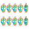 10Pcs Ion Plating(IP) 201 Stainless Steel Pendants, Sugar Skull, For Mexico Holiday Day of the Dead, Rainbow Color, 18x10.5x1mm, Hole: 1.6mm