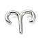 Rack Plating Brass Pendants, Long-Lasting Plated, Lead Free & Cadmium Free, 12 Constellations, Aries, 14x18x3.5mm, Hole: 1.2mm