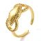 Bowknot Brass Micro Pave Clear Cubic Zirconia Open Cuff Rings for Women, Real 18K Gold Plated, 9.5mm, Adjustable