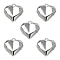 Rack Plating Alloy Pendants, Cadmium Free & Lead Free & Nickle Free, Heart Charm, Platinum, 18x17x4.5mm, Hole: 1.5mm
