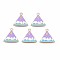 Alloy Enamel Pendants, Cadmium Free & Lead Free, Light Gold, Triangle with Moon, Lilac, 19x20x1.5mm, Hole: 1.5mm