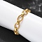 304 Stainless Steel Oval Link Chain Bracelets for Women, Ion Plating(IP), Golden, 7-1/8 inch(18cm) Long+28mm Extender