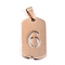 Ion Plating(IP) 304 Stainless Steel Pendants, Manual Polishing, Rectangle with Number, Rose Gold, Num.6, 27.5x14.5x1.5mm, Hole: 3.5mm