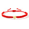 304 Stainless Steel Heart with Letter Bead Braided Bead Bracelets, Adjustable Nylon Cord Braided Bracelets for Couple Friendship, Gold, Letter M, 7-7/8 inch(20cm), Inner Diameter: 11 inch(28cm)