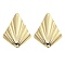 Brass Stud Earrings Findings, Rhombus, Real 18K Gold Plated, 25x20mm, Hole: 1.2mm, Pin: 11x0.8mm