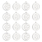 201 Stainless Steel Laser Cut Pendants, Star with Moon, Stainless Steel Color, 20.5x18x1mm, Hole: 1.4mm, 20pcs/box