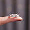 Fashionable 925 Sterling Silver Cubic Zirconia Adjustable Finger Rings, Mountain, with S925 Stamp, Platinum, Inner Diameter: 16~19mm