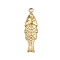 304 Stainless Steel Pendants, Fish Charms, Golden, 22.5x7x2.5mm, Hole: 1.4mm