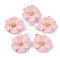 Spray Painted Alloy Pendants, Flower, Pink, 23.5x19.5x6mm, Hole: 1.8mm