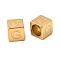304 Stainless Steel European Beads, Large Hole Beads, Cube with Letter, Golden, Letter G, 7x7x7mm, Hole: 5.5mm