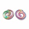 Ion Plating(IP) 304 Stainless Steel Pendants, Mosquito Coil Charm, Rainbow Color, 22x21x2mm, Hole: 1.4mm